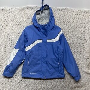 Columbia Jacket Hoodie Women's Size M Blue Waterproof Fleece Winter Zip‎ Pockets